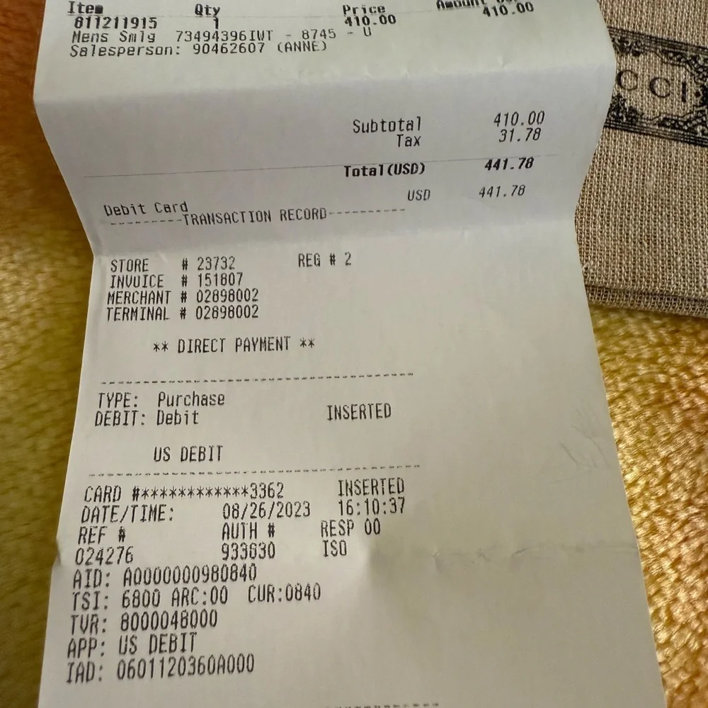 Gucci Beige and Brown Card Holder with Green-Red Stripe - Picture 14 of 14